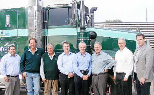 Flying visit: (From left) Col Baker, Mark, Peter, Brian Smith, Dennis Quinn, Ross Fraser, Ed Pence and Mike Fowler. Flying visit: (From left) Col Baker, Mark, Peter, Brian Smith, Dennis Quinn, Ross Fraser, Ed Pence and Mike Fowler.